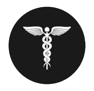 Circular Icon with Caduceus (Medical) Logo