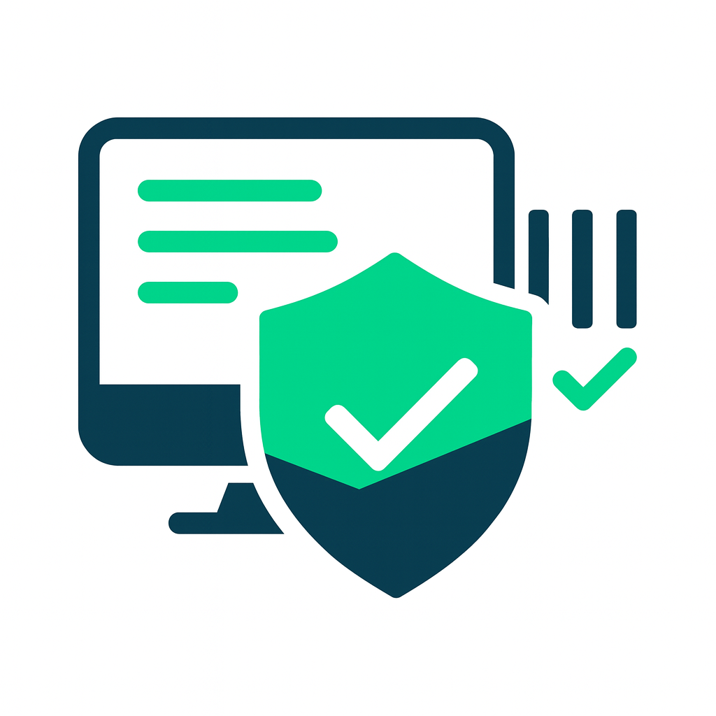 Image of Computer and Shield for Compliance